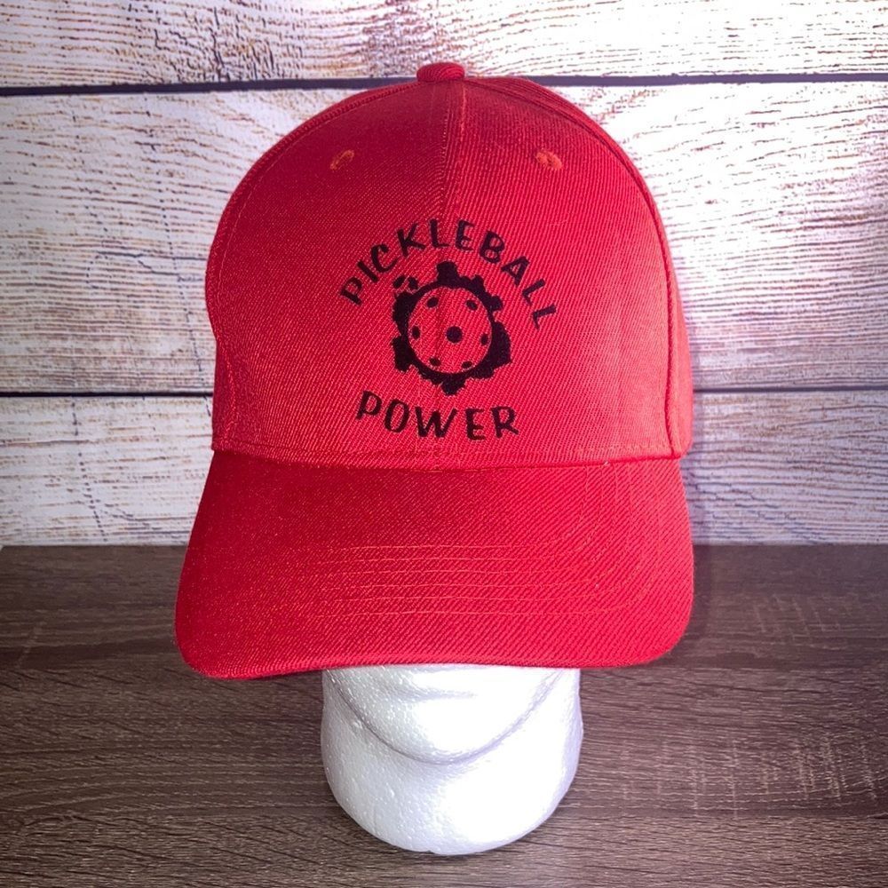 Unisex Red NO BRAND Red Pickleball Hat W\ Black Letters